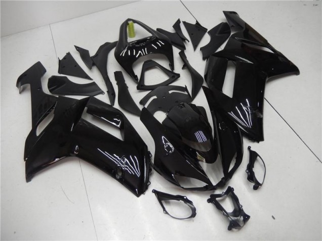 2007-2008 Glossy Black Kawasaki ZX6R Motorcycle Bodywork UK Factory