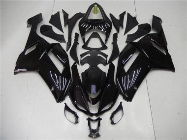 2007-2008 Glossy Black Kawasaki ZX6R Motorcycle Bodywork UK Factory