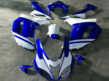 2007-2008 Blue White Kawasaki ZX6R Motorcycle Replacement Fairings UK Factory