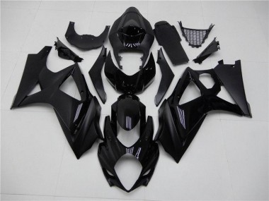 2007-2008 Glossy Matte Black Suzuki GSXR 1000 K7 Replacement Fairings UK Factory