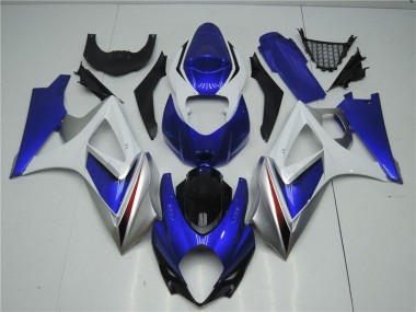 2007-2008 Blue White Suzuki GSXR 1000 K7 Motorcycle Fairings UK Factory