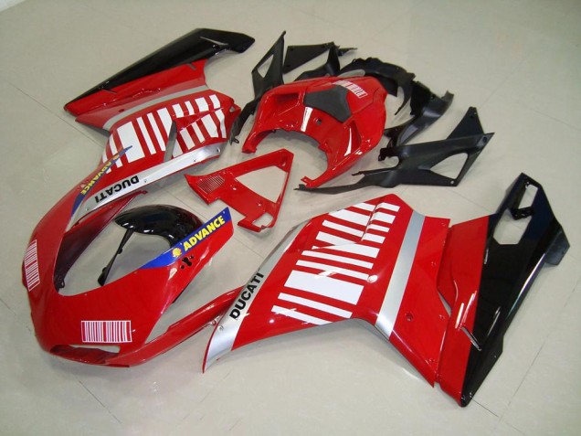 2007-2014 Red White Ducati 848 1098 1198 Motorcylce Fairings UK Factory