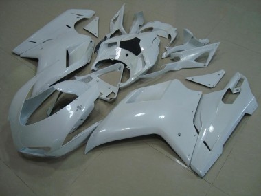 2007-2014 Glossy White Ducati 848 1098 1198 Moto Fairings UK Factory