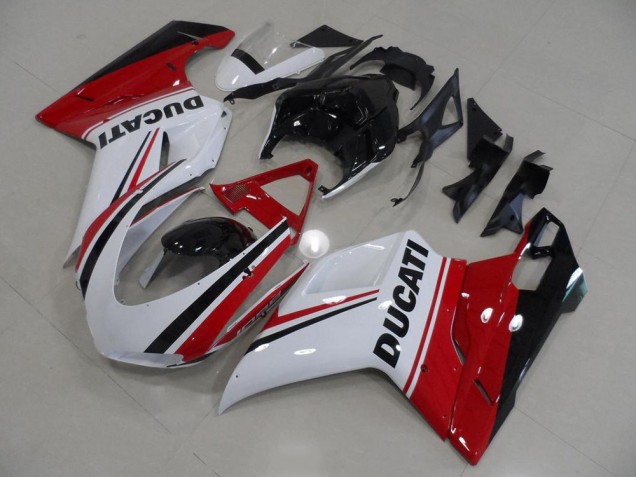 2007-2014 Red White Black Ducati 848 1098 1198 Bike Fairing Kit UK Factory