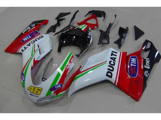 2007-2014 Red White Yellow 46 Ducati 848 1098 1198 Bike Fairings UK Factory