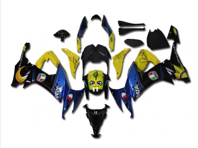 2008-2010 Blue Shark Kawasaki ZX10R Bike Fairings UK Factory