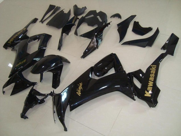 2008-2010 Glossy Black with Gold Sticker Kawasaki ZX10R Motorcycle Fairings UK Factory