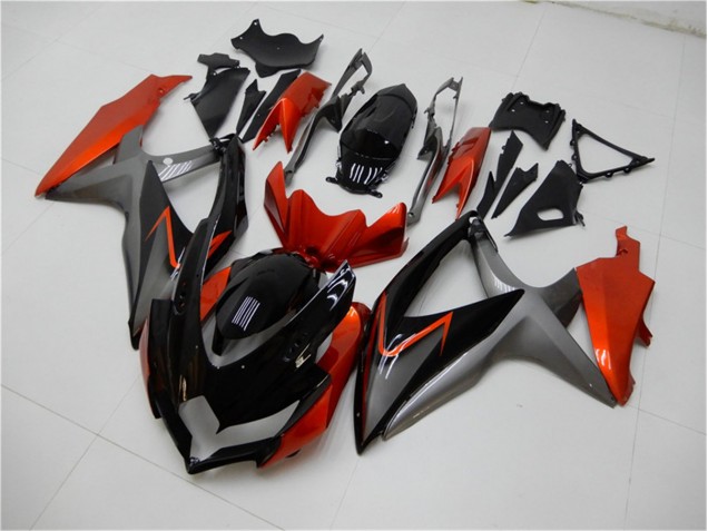 2008-2010 Black Orange Grey Suzuki GSXR 600/750 Motorbike Fairing Kits UK Factory