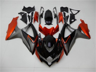 2008-2010 Black Orange Grey Suzuki GSXR 600/750 Motorbike Fairing Kits UK Factory