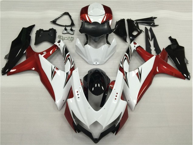 2008-2010 White Red Black Suzuki GSXR 600/750 Motor Fairings UK Factory