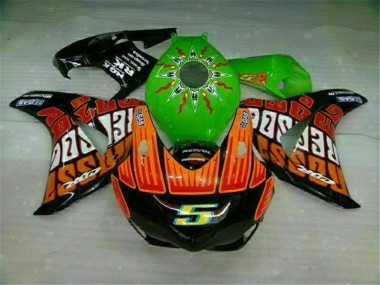 2008-2011 Green Orange Honda CBR1000RR Motorcycle Fairings Kits UK Factory