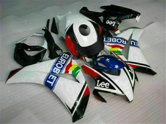 2008-2011 White Blue Red Eurobet Lee Honda CBR1000RR Motorcycle Fairing Kit UK Factory