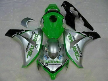 2008-2011 Green Silver Honda CBR1000RR Moto Fairings UK Factory