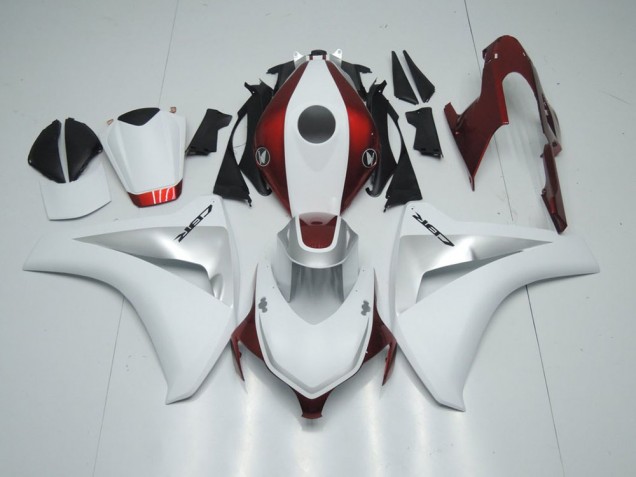 2008-2011 Candy Red White and Silver Honda CBR1000RR Motorcycle Fairing Kits UK Factory