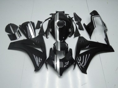 2008-2011 Glossy Black with Silver Stripe Honda CBR1000RR Motorcycle Fairing Kit UK Factory