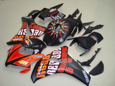 2008-2011 Rossi Matte Black Honda CBR1000RR Motorcycle Replacement Fairings UK Factory