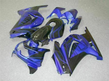 2008-2012 Black Blue Kawasaki EX250 Bike Fairing Kit UK Factory