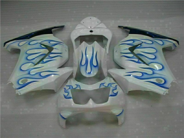 2008-2012 White Blue Flame Kawasaki EX250 Motorcycle Bodywork UK Factory