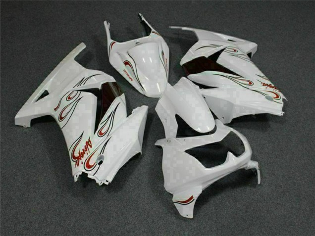 2008-2012 White Red Kawasaki EX250 Motorcylce Fairings UK Factory