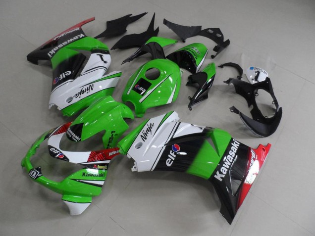 2008-2012 Green White Black Kawasaki ZX250R Motor Fairings UK Factory