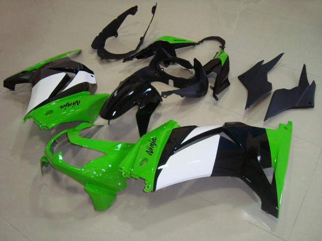 2008-2012 Green White Black Kawasaki ZX250R Replacement Motorcycle Fairings UK Factory