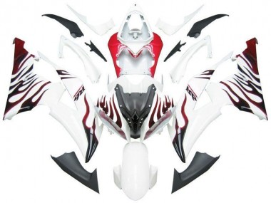 2008-2016 White Red Flame R6 Yamaha YZF R6 Motorbike Fairing UK Factory