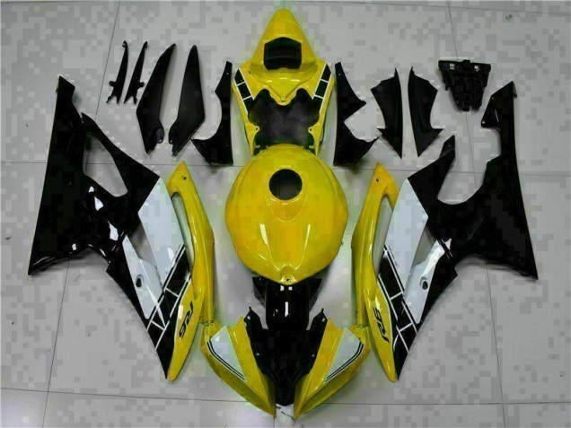 2008-2016 Yellow Black Yamaha YZF R6 Motorcycle Fairings Kits UK Factory