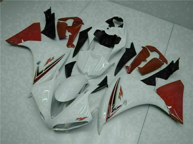 2009-2011 White Red Yamaha YZF R1 Bike Fairing Kit UK Factory