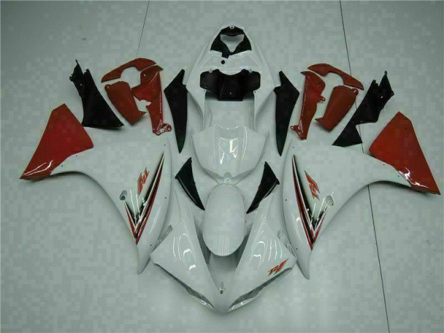 2009-2011 White Red Yamaha YZF R1 Bike Fairing Kit UK Factory