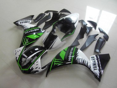 2009-2011 White Green Monster Yamaha YZF R1 Motorcycle Fairings Kit UK Factory