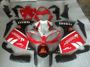 2009-2011 Red White and Black Graphic Yamaha YZF R1 Motorbike Fairing UK Factory