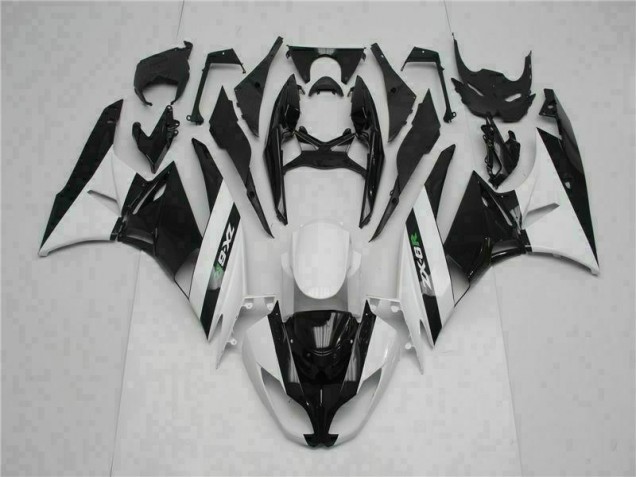 2009-2012 Black White Kawasaki ZX6R Motorcycle Fairings UK Factory