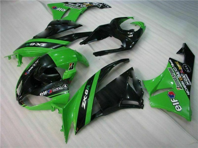 2009-2012 Black Green Kawasaki ZX6R Motorcycle Fairing UK Factory