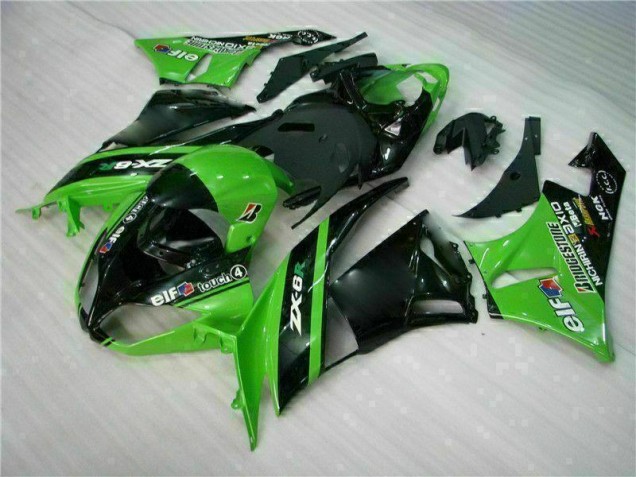 2009-2012 Green Black Kawasaki ZX6R Motor Bike Fairings UK Factory