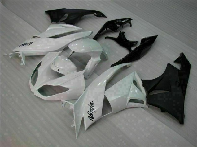 2009-2012 White Black Kawasaki ZX6R Motorcycle Fairings Kits UK Factory