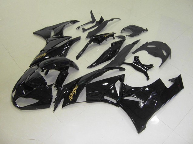 2009-2012 Black with Gold Sticker Kawasaki ZX6R Motorbike Fairing UK Factory