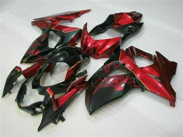 2009-2016 Red Flame Black Suzuki GSXR1000 Motorcycle Replacement Fairings UK Factory