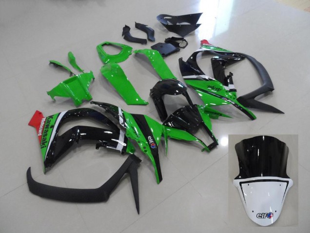 2011-2015 Green and Black Kawasaki ZX10R Motorcycle Fairings Kits UK Factory