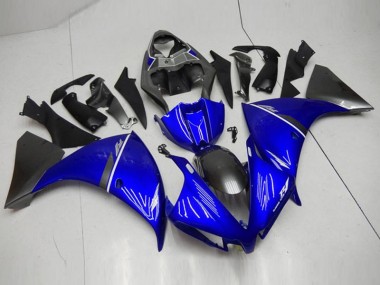 2012-2014 Black Blue Yamaha YZF R1 Bike Fairing Kit UK Factory