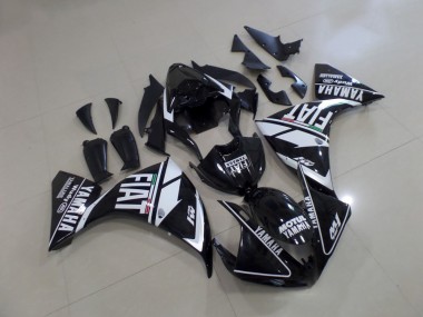 2012-2014 Black White Fiat Yamaha YZF R1 Motorcycle Fairings UK Factory