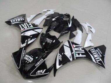 2012-2014 Black White Fiat Yamaha YZF R1 Motorbike Fairings UK Factory