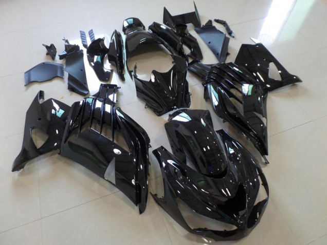 2012-2021 Glossy Black Kawasaki ZX14R ZZR1400 Motorbike Fairing Kits UK Factory