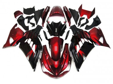 2012-2021 Red Black Kawasaki ZX14R ZZR1400 Motorbike Fairings UK Factory