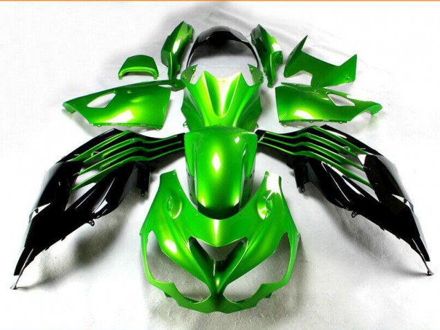 2012-2021 Black Green Kawasaki ZX14R ZZR1400 Motorcycle Replacement Fairings UK Factory