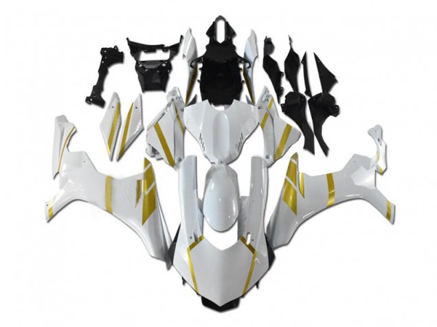 2015-2019 White Gold Yamaha YZF R1 Motorbike Fairing Kits UK Factory