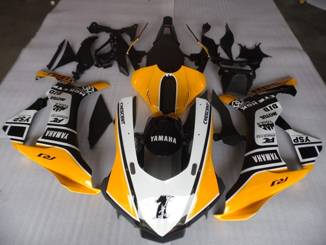 2015-2019 Yellow White Black Yamaha YZF R1 Motorbike Fairing Kits UK Factory