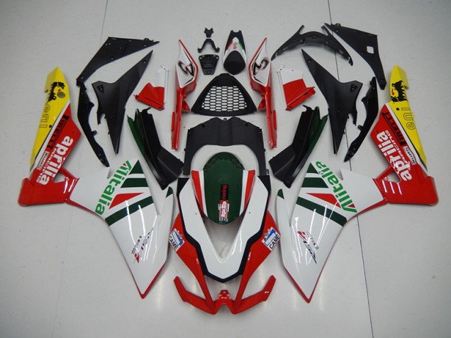 2009-2015 White Red Alitalia Aprilia RSV4 Replacement Fairings UK Factory