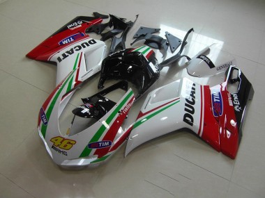 2007-2014 White Red 46 Ducati 1098 Motorbike Fairing UK Factory