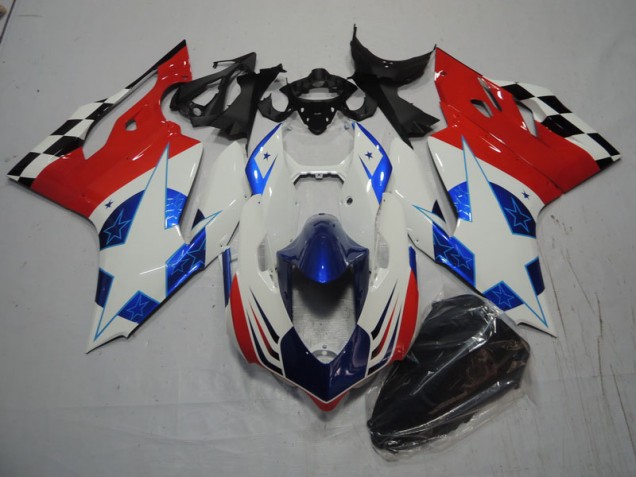 2011-2014 White Blue Red Ducati 1199 Bike Fairing UK Factory