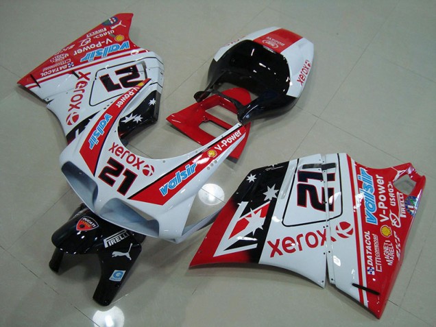 1993-2005 Red White Xerox 21 Ducati 748 916 996 996S Motorbike Fairing Kits UK Factory